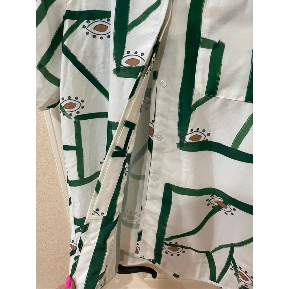 Commense Printed short sleeve button down blouse size xs - Picture 5 of 7